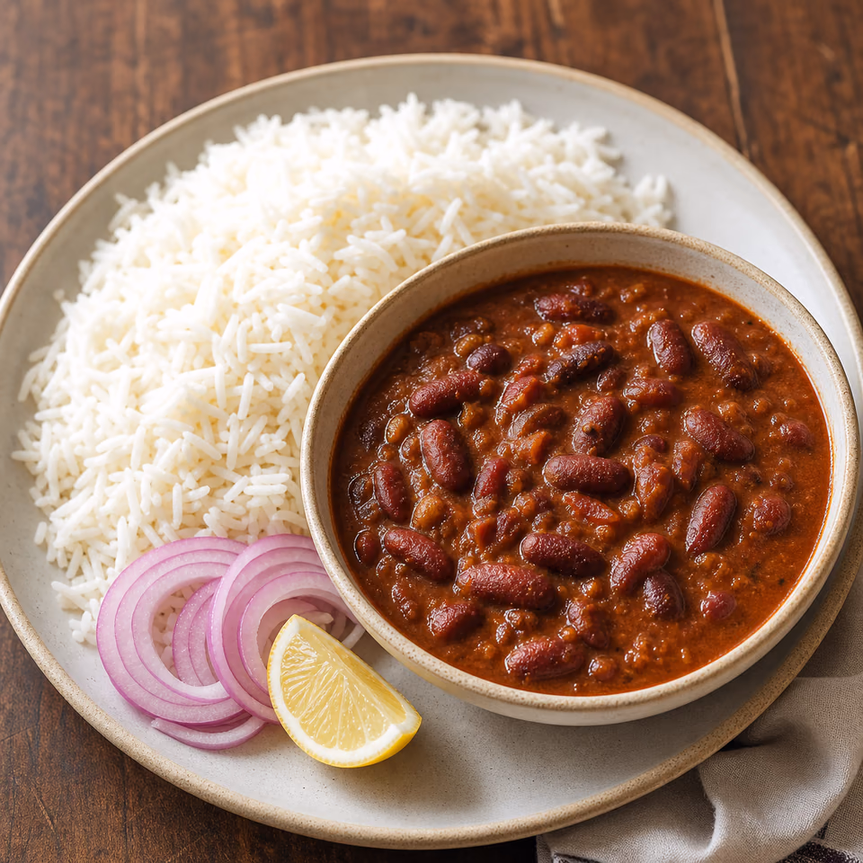 AI-generated menu concept: rajma chawal